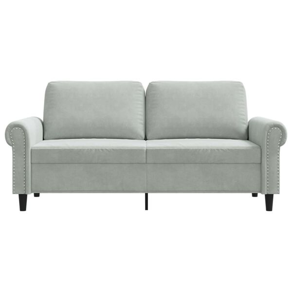 vidaXL 2-Sitzer-Sofa Hellgrau 140 cm Samt