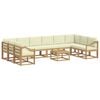 vidaXL Outdoor-Sofagarnitur 11 stk. 10-Sitzer Wei&szlig; und Creme