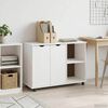 vidaXL Rollschrank Mit Rad Wei&szlig; 100 x 39 x 65,5 cm Massivholz Kiefer