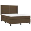vidaXL Boxspringbett mit Matratze & LED Dunkelbraun 140x190 cm Stoff