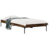 vidaXL Bettgestell Räuchereiche 90x190 cm Holzwerkstoff und Metall