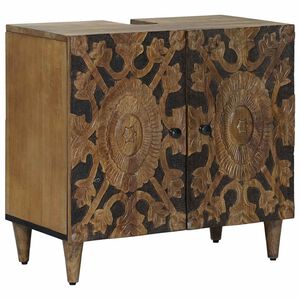 vidaXL Waschbeckenschrank Braun 62 x 33 x 58 cm Massivholz Mango
