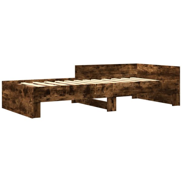 vidaXL Bettgestell ohne Matratze R&auml;uchereiche 75x190 cm Holzwerkstoff