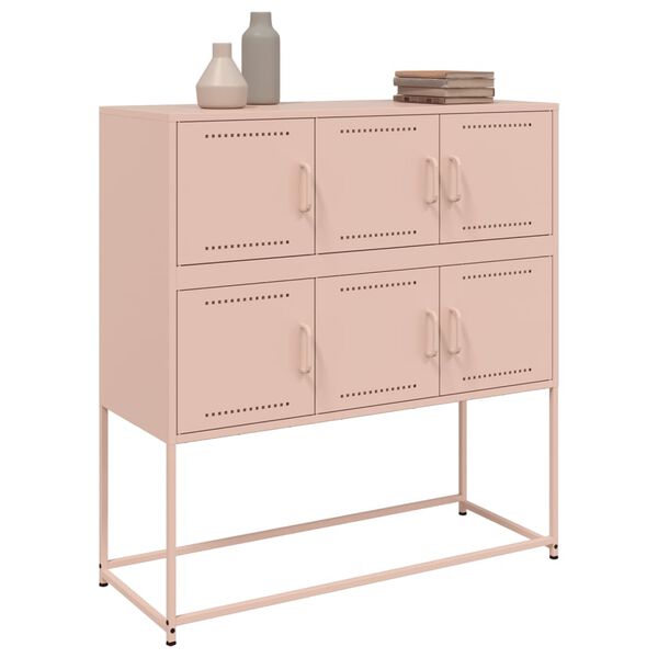 vidaXL Sideboard Rosa 100,5x39x107 cm Stahl