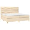 vidaXL Boxspringbett mit Matratze Creme 200x200 cm Stoff