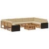 vidaXL Outdoor-Sofagarnitur 10 Stk. Natur und Beige Massivholz Akazie