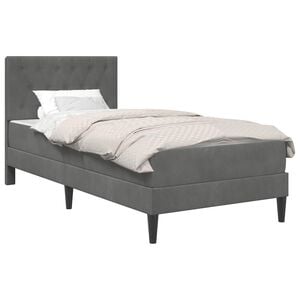 vidaXL Bettgestell mit Matratze Dunkelgrau 80 x 200 cm Samt