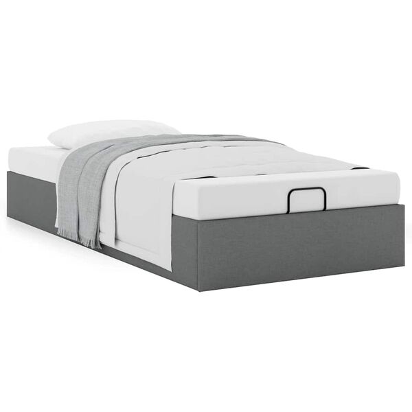 vidaXL Ottoman-Bett ohne Matratze Dunkelgrau 90x190 cm Stoff