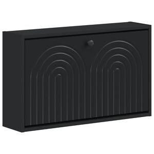 vidaXL Wandmontierter Schuhschrank ALKMAAR 71 x 17 x 43 cm Schwarz