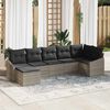 vidaXL Sofa Set mit Kissen 7 pcs Hellgrau Poly Rattan