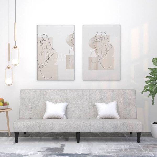 vidaXL Schlafsofa 2-Sitzer Hellgrau Mikrofasergewebe