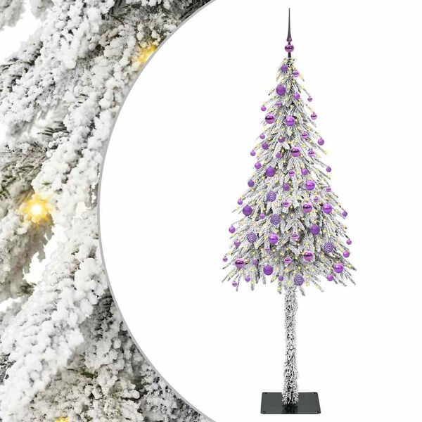 vidaXL Weihnachtsbaum mit 300 LEDs Wei&szlig; 180 cm PE und Stahl