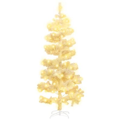 vidaXL Spiral-Weihnachtsbaum mit Beleuchtung und Ständer Weiß 150 cm