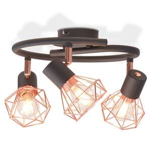 vidaXL Deckenstrahler mit 3 LED-Gl&uuml;hlampen 12 W