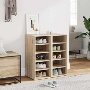 vidaXL Schuhschr&auml;nke 2 Stk. Sonoma-Eiche 31,5x35x70 cm Holzwerkstoff