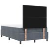 vidaXL Boxspringbett mit Matratze Dunkelgrau 120 x 190 cm Samt