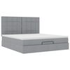 vidaXL Ottoman-Bett mit Matratze Hellgrau 160x200 cm Stoff