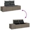 vidaXL Gartensofa-set mit Kissen mit Speicher 8 pcs Grau Poly Rattan