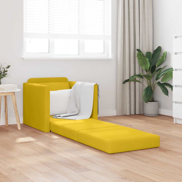 vidaXL Schlafsofa 60cm Dunkelgelb Samt