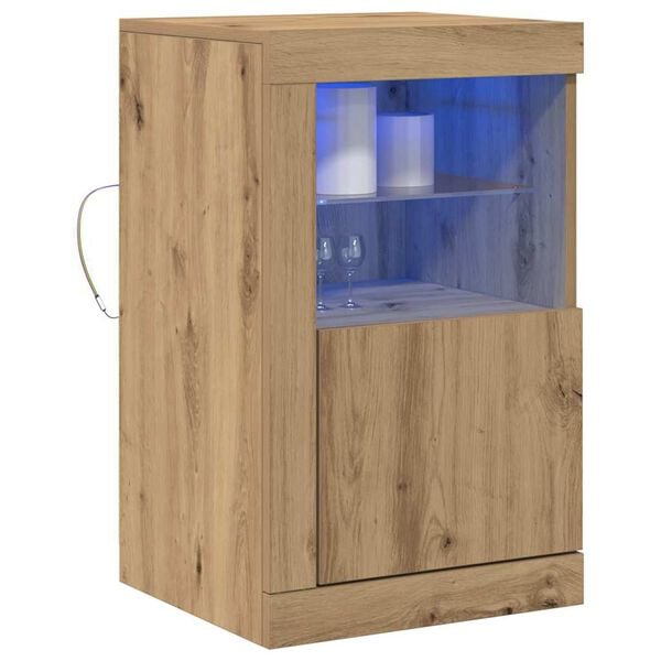 vidaXL LED-Sideboard 2 pcs Artisan-Eiche 41 x 37 x 67 cm Holzwerkstoff