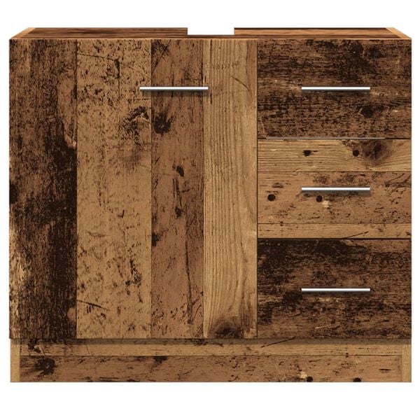 vidaXL Waschbeckenunterschrank Altholz-Optik 63x30x54 cm Holzwerkstoff