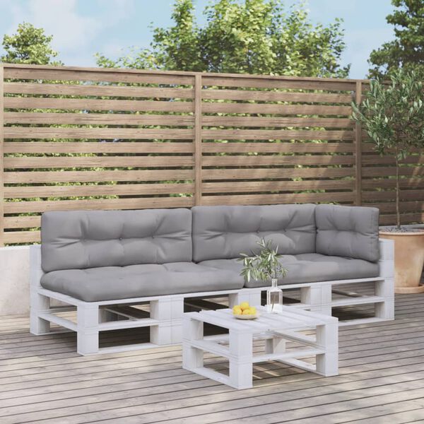 vidaXL Palettenkissen 5-tlg. Grau Stoff