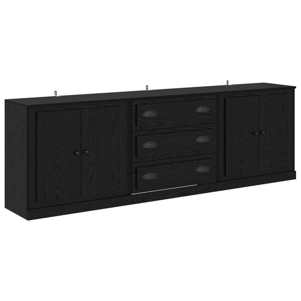 vidaXL Sideboards 3 pcs Schwarz Eichen-Optik 70 x 35,5 x 67,5 cm
