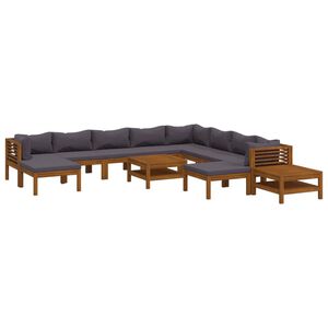 vidaXL 12-tlg. Garten-Lounge-Set mit Auflage Massivholz Akazie