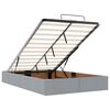 vidaXL Ottoman-Bett mit Matratze & LEDs Hellgrau 120x200 cm Stoff