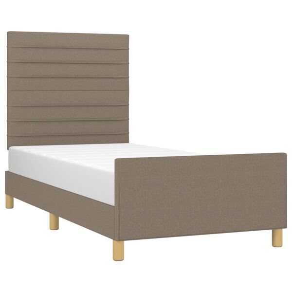 vidaXL Bettgestell ohne Matratze Taupe 90x190 cm Stoff