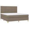 vidaXL Boxspringbett mit Matratze & LED Taupe 160x200 cm Stoff