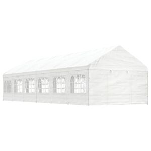 vidaXL Pavillon mit Dach Wei&szlig; 13,38x4,08x3,22 m Polyethylen