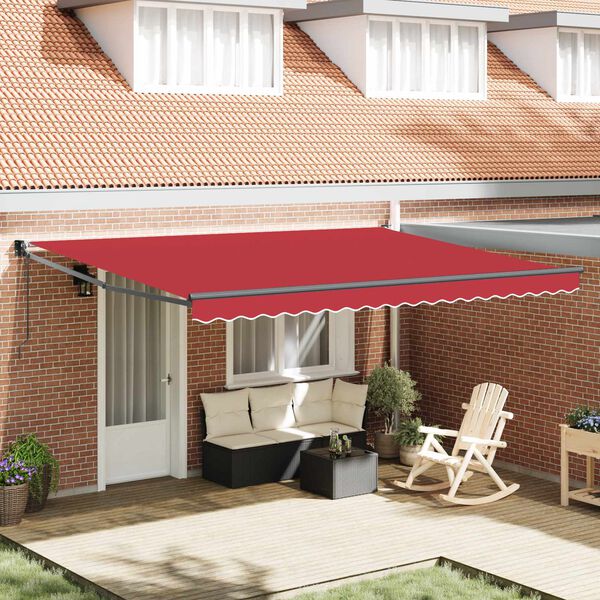 vidaXL Markise Rot 450 x 300 x 165 cm Polyester und Metall