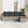 vidaXL Gartensofa-set 5 pcs Hellgrau Poly-Rattan
