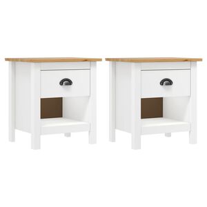 vidaXL Nachttische 2 Stk. Hill 46x35x49,5 cm Massivholz Kiefer