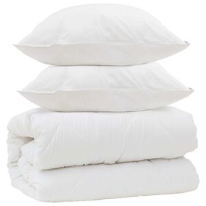 vidaXL Decke mit Kissen mit Kissen 3 pcs Wei&szlig; Mikrofaser