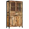 vidaXL Highboard 100x40x175 cm Massives Raues Mangoholz