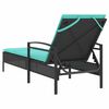 vidaXL Sonnenliege mit Kissen Schwarz 63 x 200 x 81 cm Poly Rattan