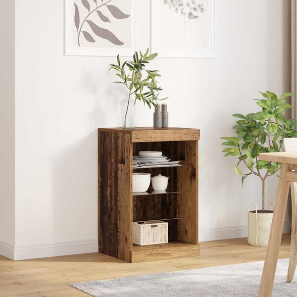 vidaXL LED-Sideboard Altholz 41 x 37 x 67 cm Holzwerkstoff