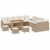 vidaXL Garten-Sofa-Set mit Kissen mit Speicher 14 pcs Beige und Creme
