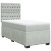 vidaXL Boxspringbett mit Matratze Hellgrau 100x200 cm Samt