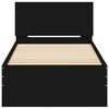 vidaXL Bettgestell mit Kopfteil Schwarz 75x190 cm Holzwerkstoff