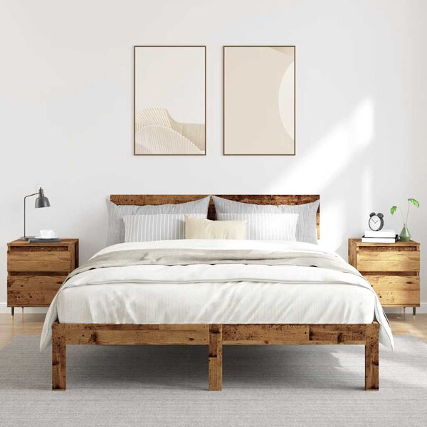 vidaXL Nachttische 2 Stk. Altholz-Optik 40x35x50 cm Holzwerkstoff