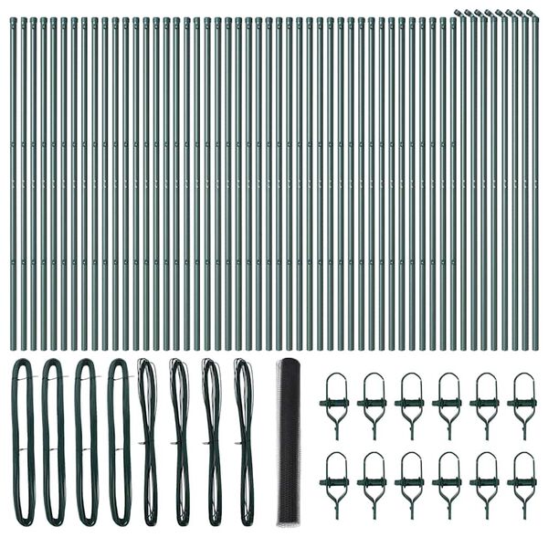 vidaXL Zaunpfosten Grau 100 x 1 m (36 mm Maschenweite) Stahl und PVC