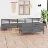 vidaXL 10-tlg. Garten-Lounge-Set Grau Massivholz Kiefer