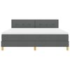 vidaXL LED Boxspringbett mit Matratze Dunkelgrau 180 x 200 cm Stoff