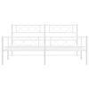 vidaXL Bettgestell mit Kopf- und Fu&szlig;teil Metall Wei&szlig; 193x203 cm