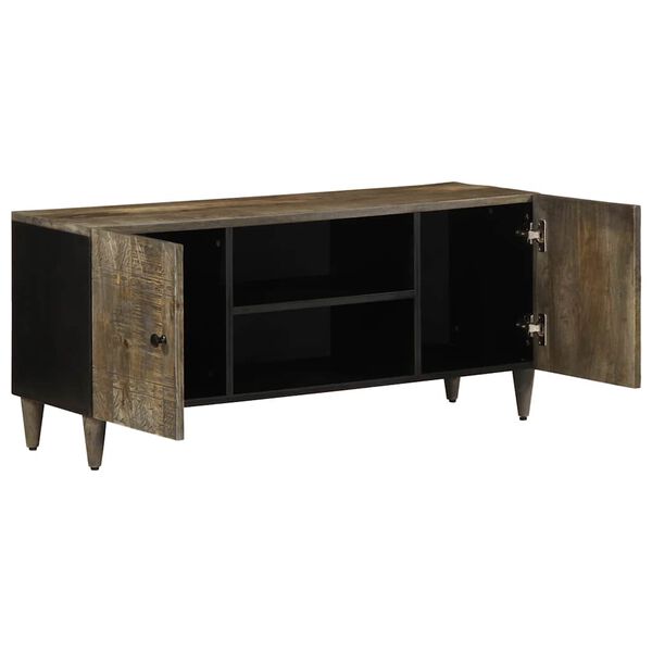 vidaXL TV-Schrank Hellgrau 105x33,5x46 cm Massivholz Mango
