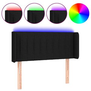 vidaXL LED Kopfteil Schwarz 83x16x78/88 cm Stoff