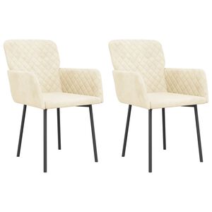 vidaXL Esszimmerst&uuml;hle 2 Stk. Creme Samt